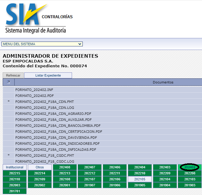 IMAGEN RENDICION SIA CONTRALORIA